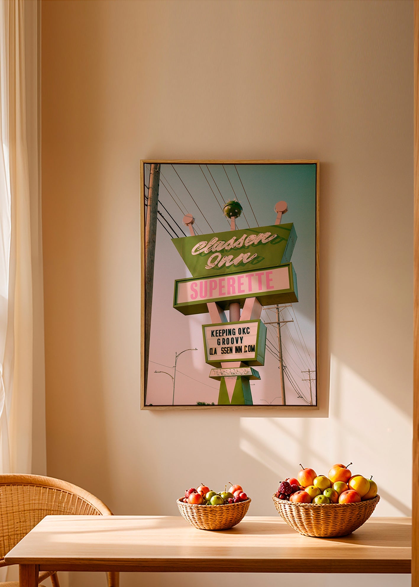 Vintage plakát nápis zelená a růžová – Canvas1