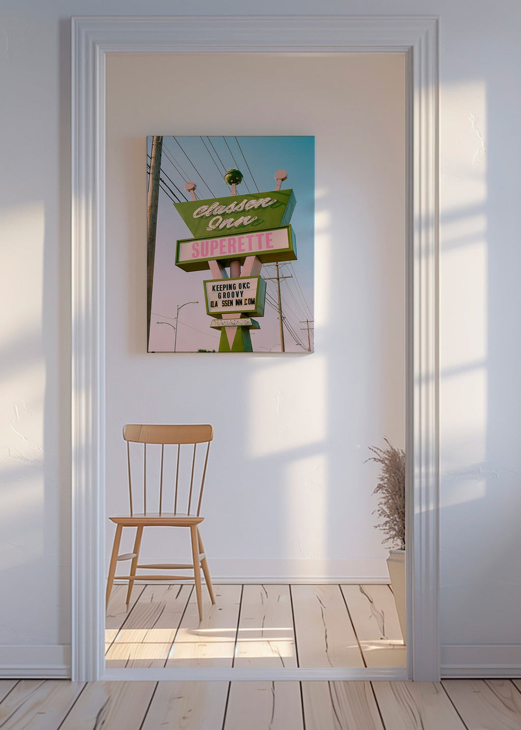 Vintage plakát nápis zelená a růžová – Canvas