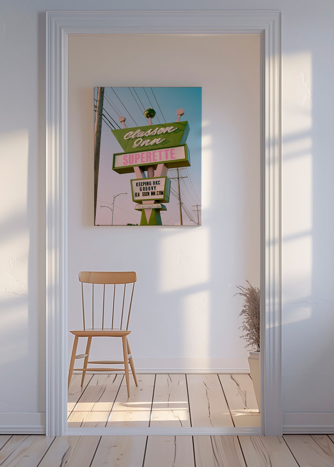 Vintage plakát nápis zelená a růžová – Canvas