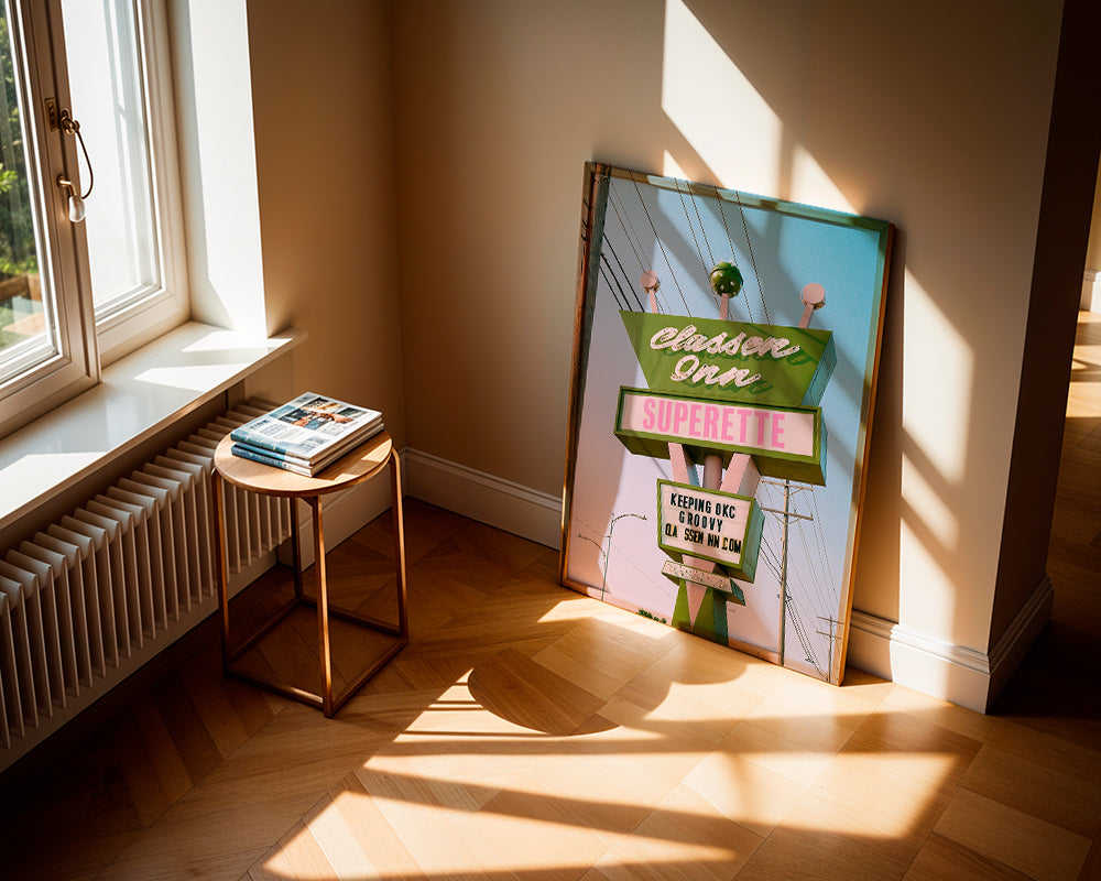 Vintage plakát nápis zelená a růžová – Product2