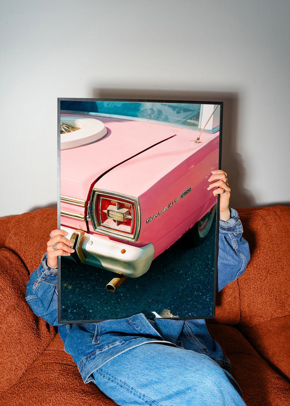 Vintage auto růžový plakát – Product3