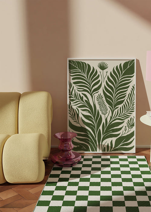 Botanický plakát zelené listy na béžovém pozadí – Product1