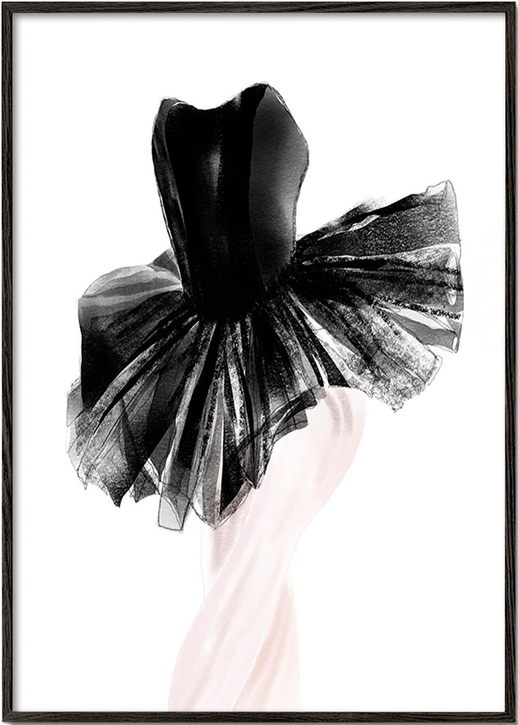 Fotografie baletky v černém tutu – Black Frame