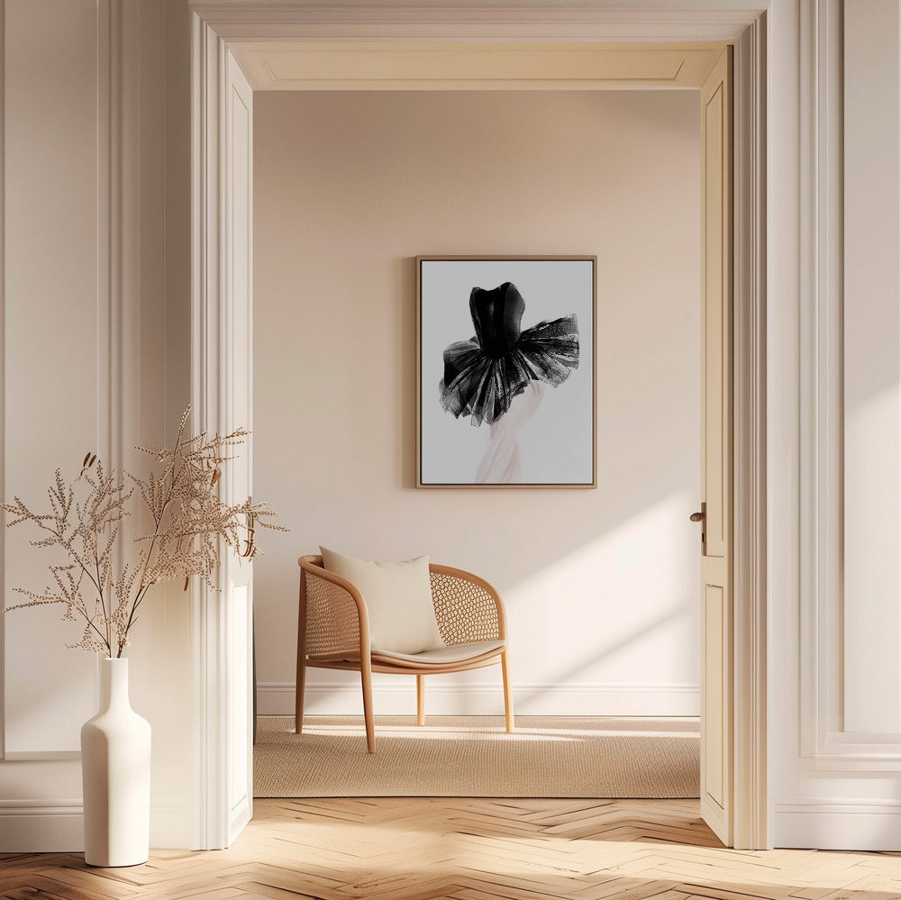 Fotografie baletky v černém tutu – Canvas1