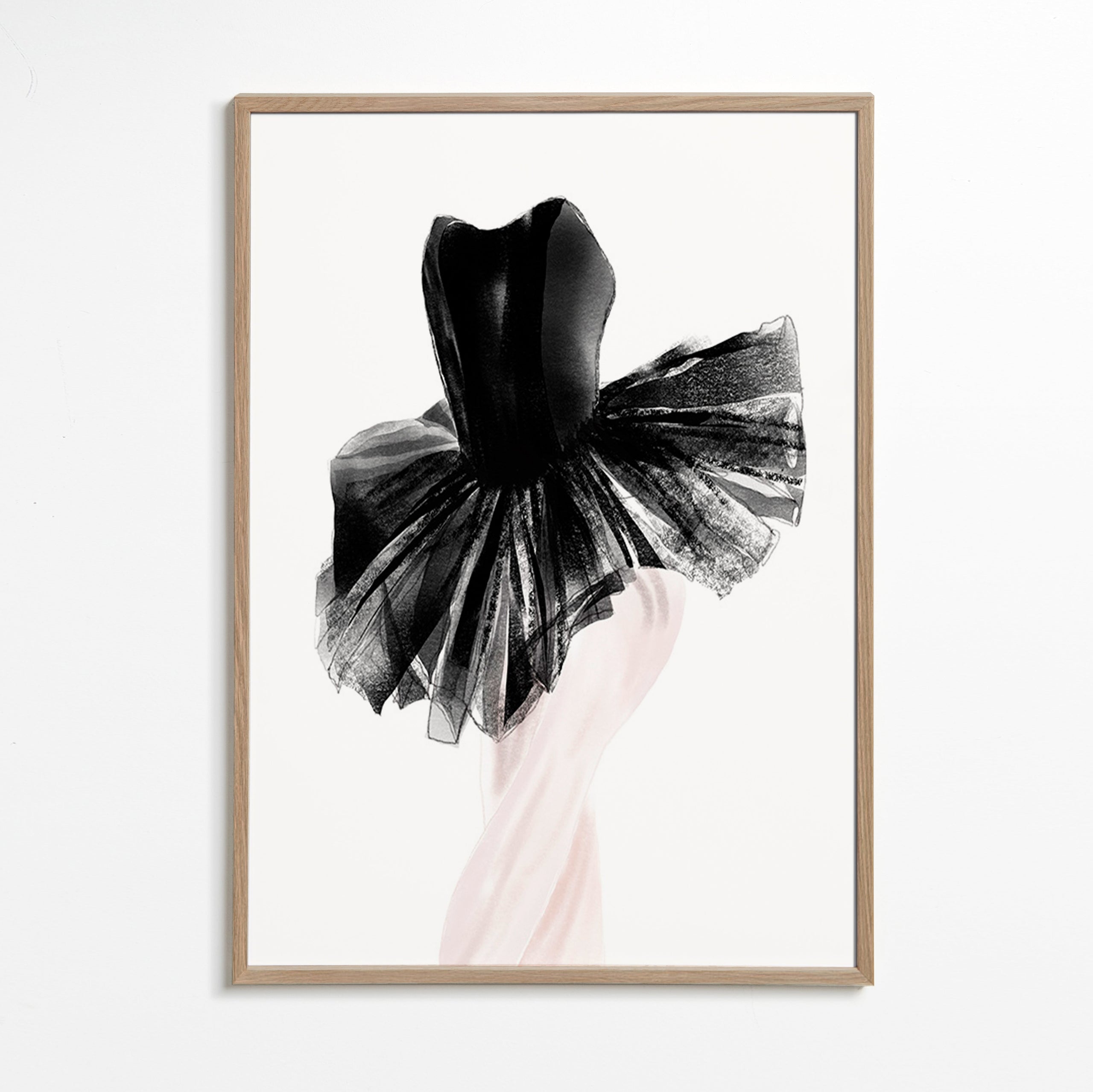 Fotografie baletky v černém tutu – Oak Frame