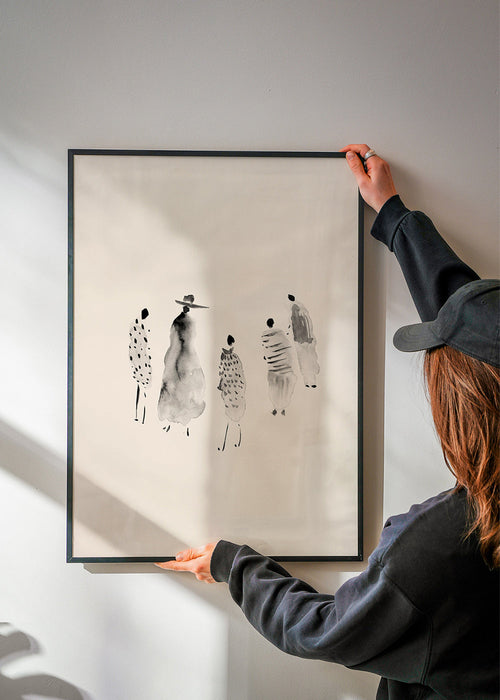 Ilustrace postav inkoustem minimalistická – Product1