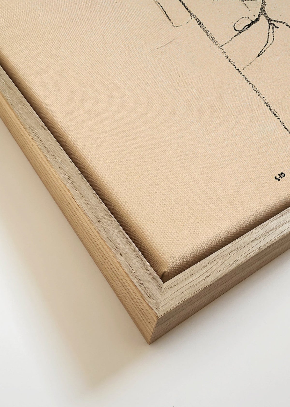 Ilustrace portrét s kloboukem a expresivní linkou – Canvas detail