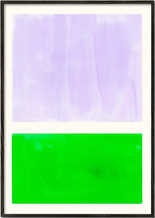 Abstraktní obraz levandule a zeleně – Black Frame