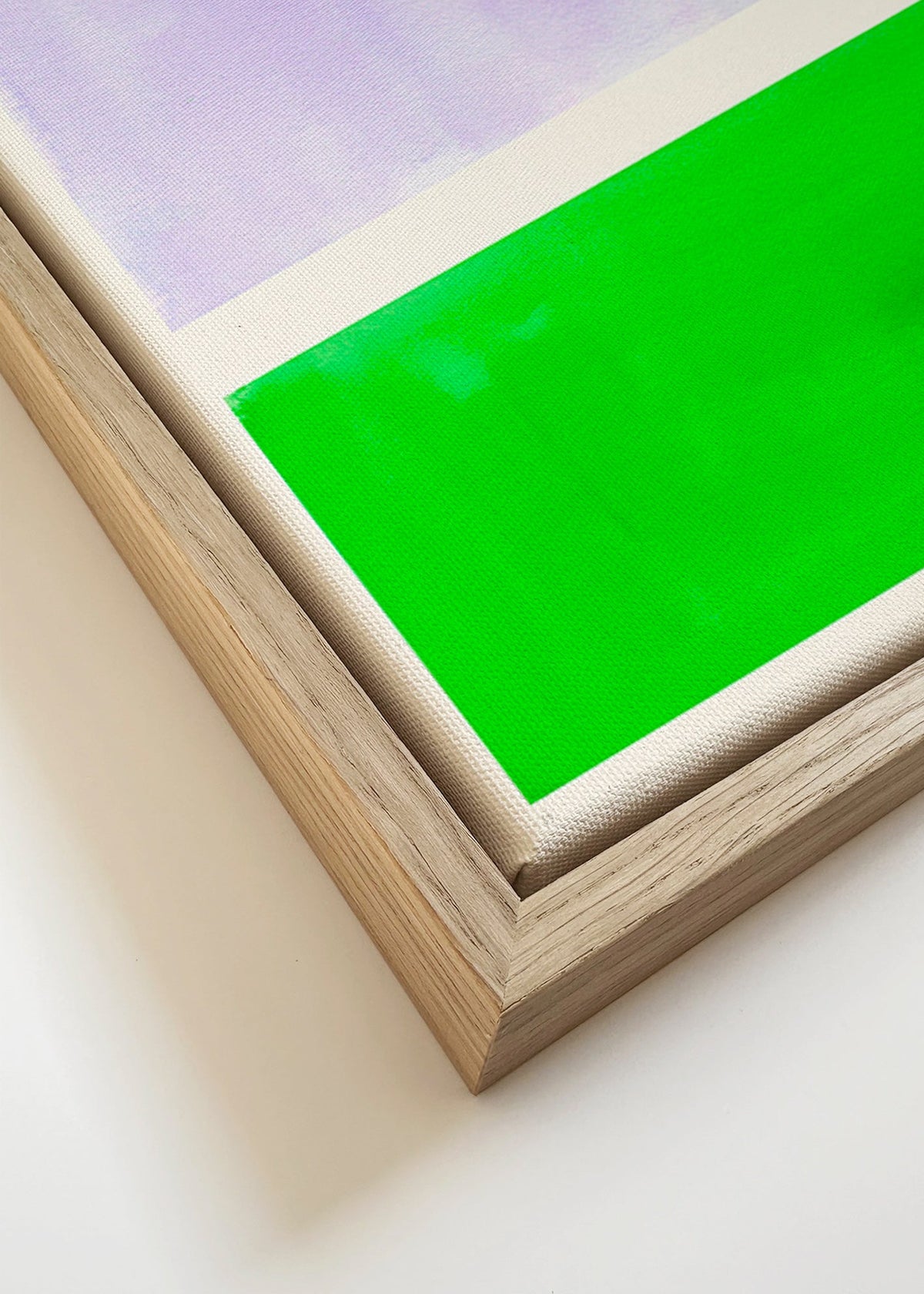 Abstraktní obraz levandule a zeleně – Canvas detail