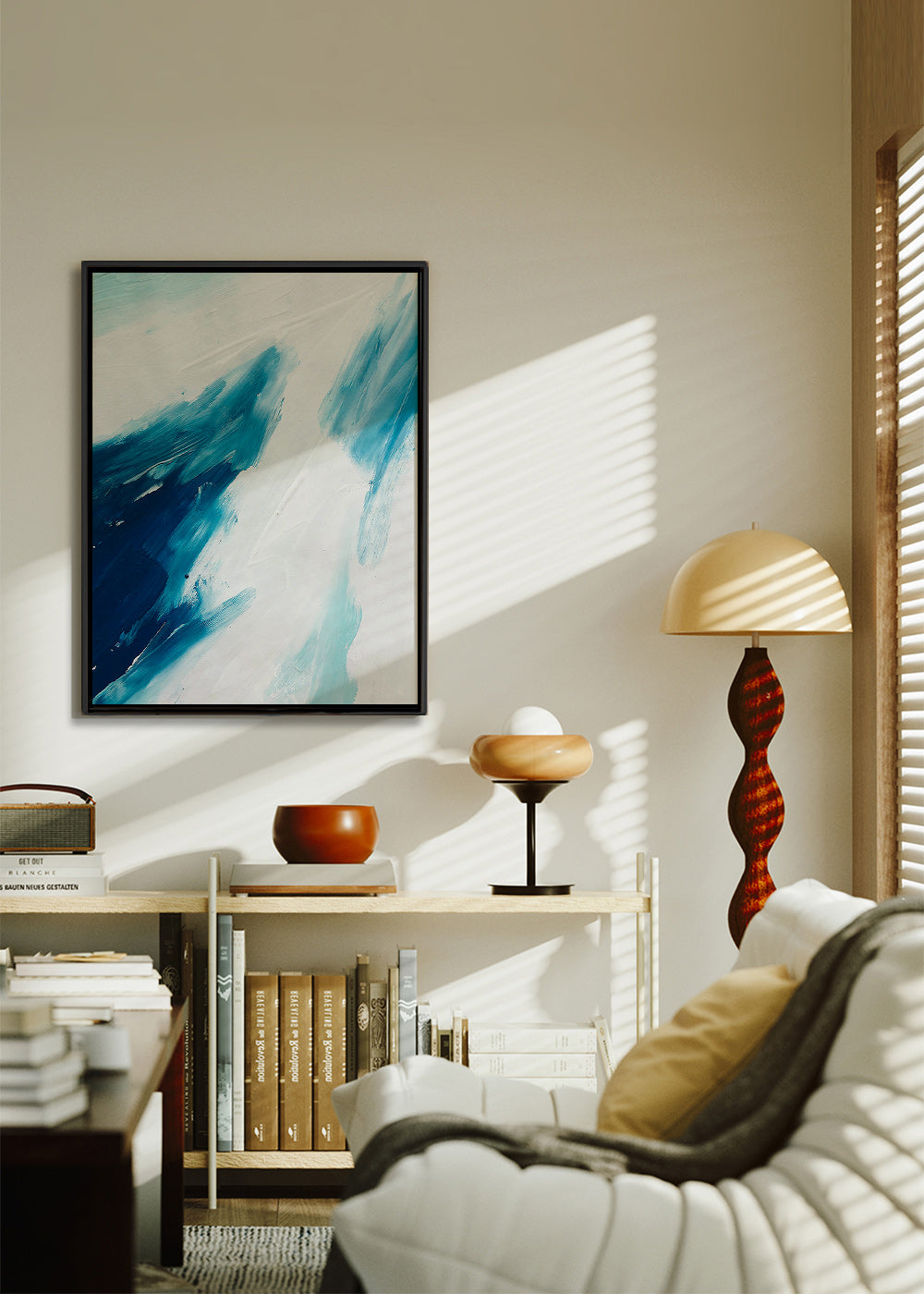 Abstraktní obraz modré tahy štětce – Canvas2