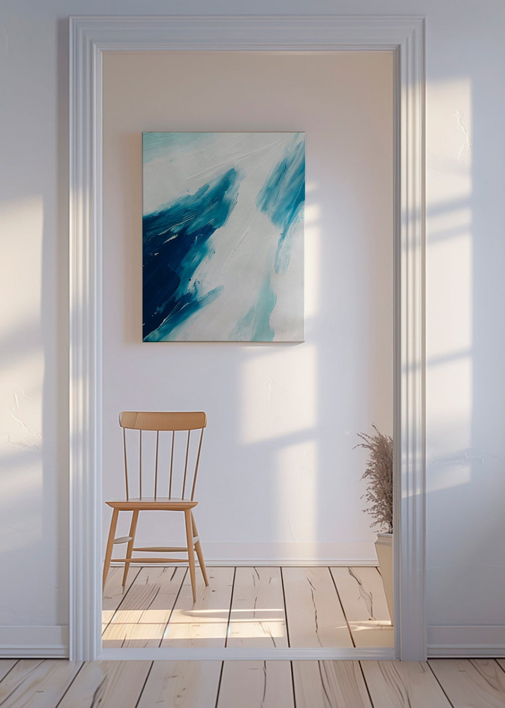 Abstraktní obraz modré tahy štětce – Canvas