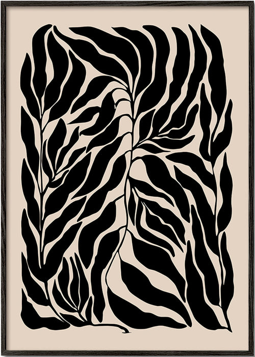 Botanický plakát černé siluety listů – Black Frame