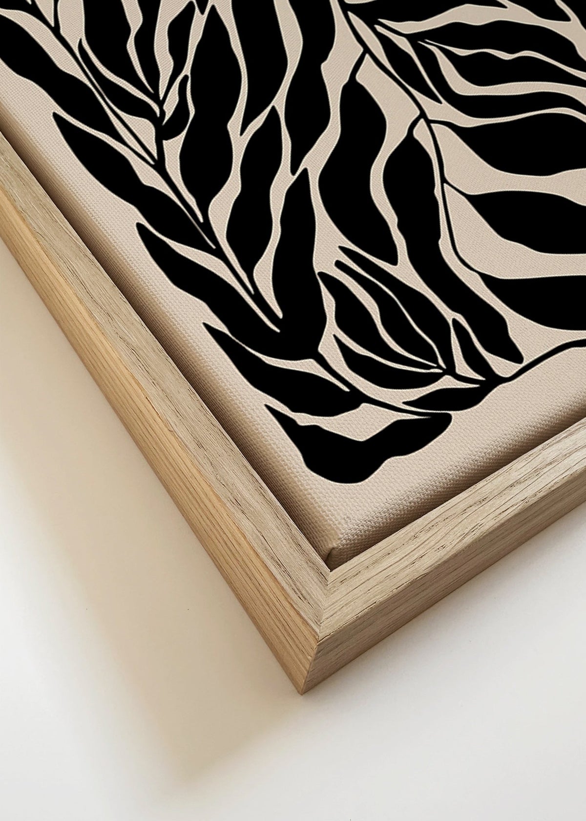 Botanický plakát černé siluety listů – Canvas detail