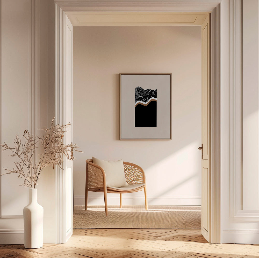 Abstraktní obraz s monochromatickými vlnami – Canvas1