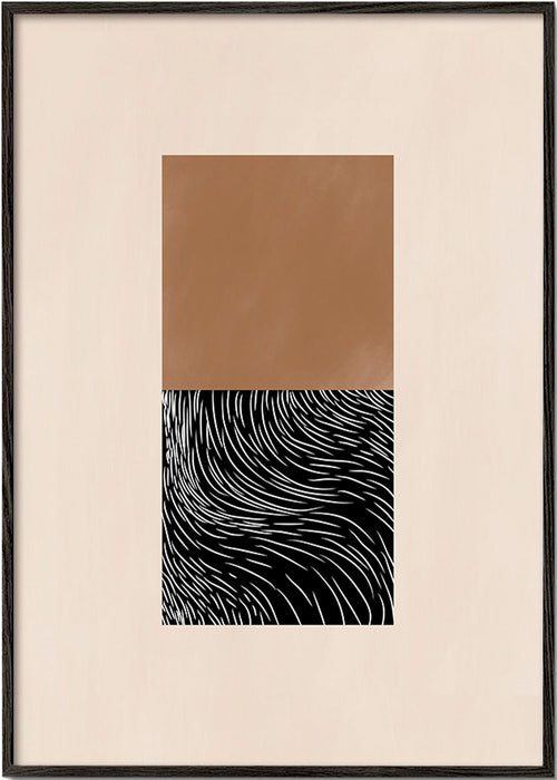 Geometrický obraz se dvěma strukturovanými bloky – Black Frame