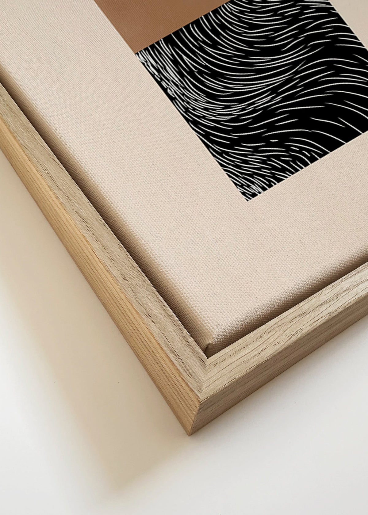 Geometrický obraz se dvěma strukturovanými bloky – Canvas detail