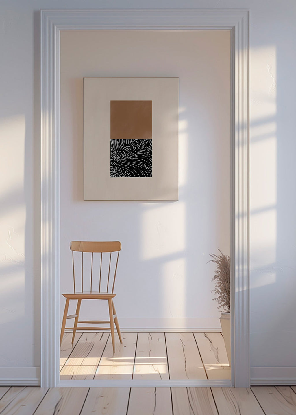 Geometrický obraz se dvěma strukturovanými bloky – Canvas