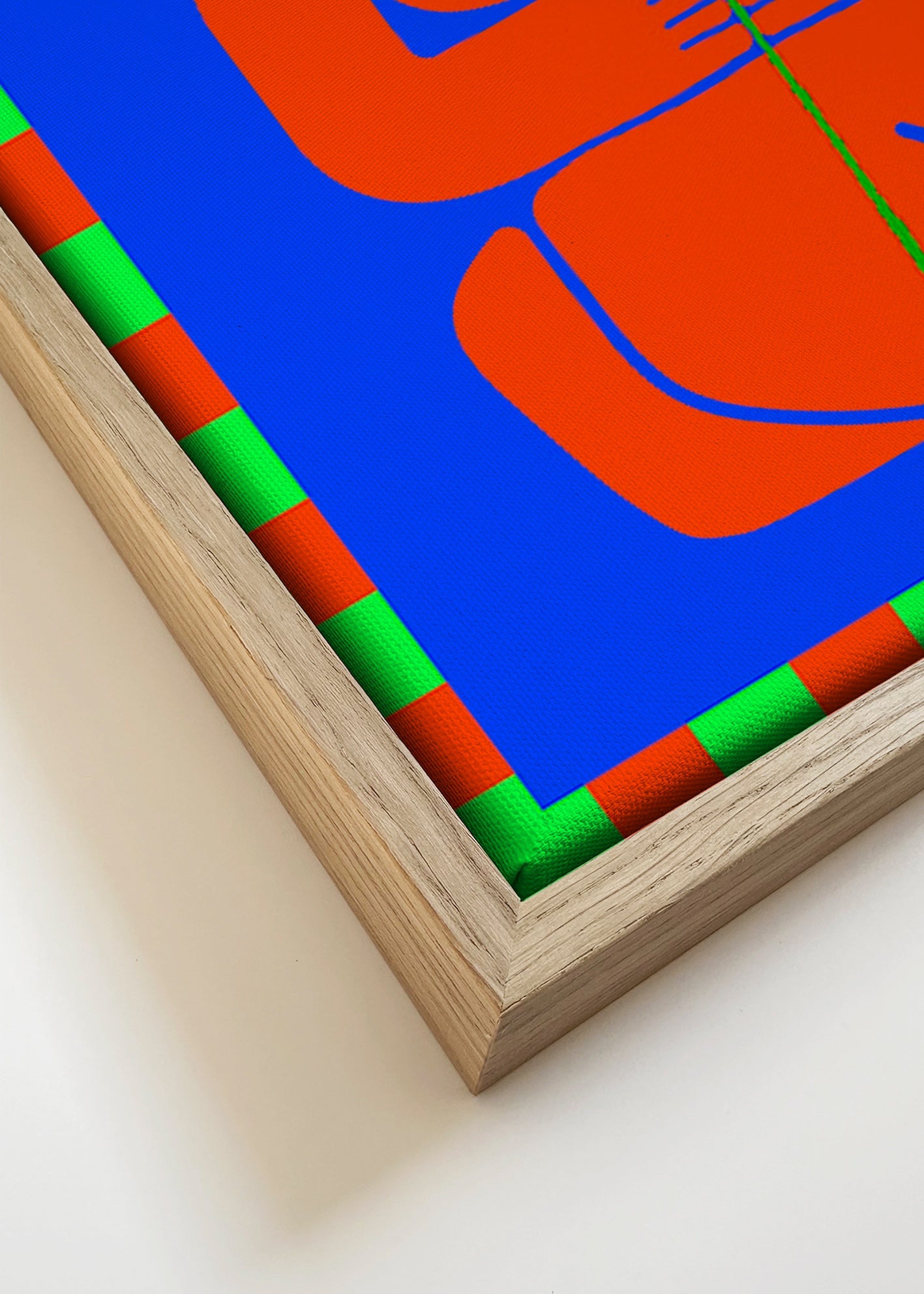 Abstraktní obraz se stylizovanou červenou postavou – Canvas detail