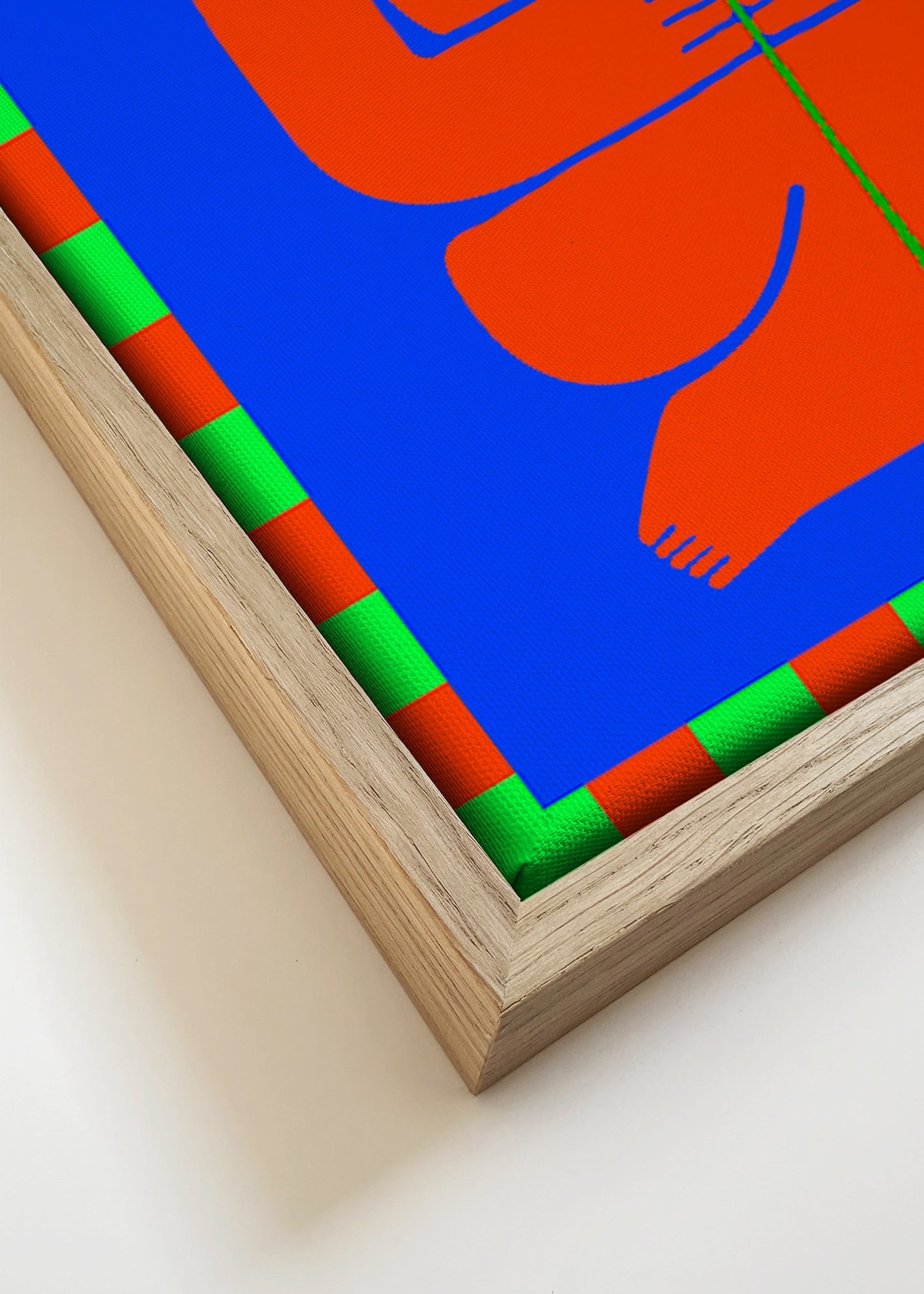 Ilustrace postavy držící květinu – Canvas detail