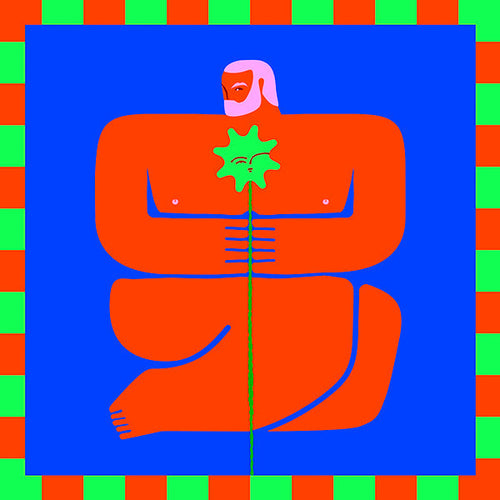 Ilustrace postavy držící květinu