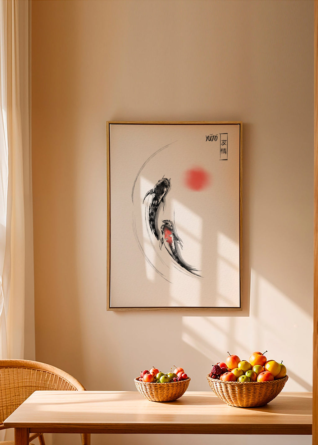 Ilustrace koi japonská minimalistická – Canvas1