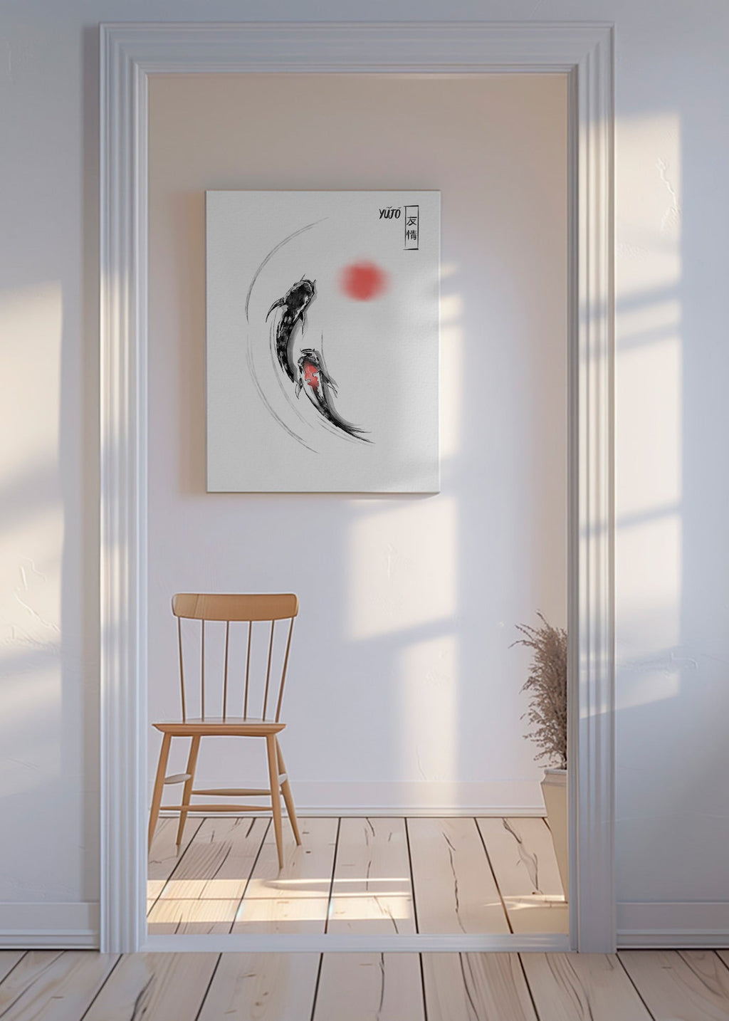 Ilustrace koi japonská minimalistická – Canvas