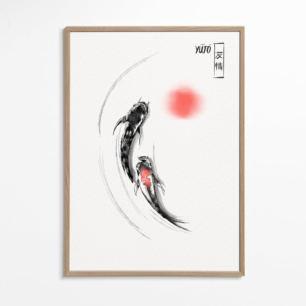 Ilustrace koi japonská minimalistická – Oak Frame