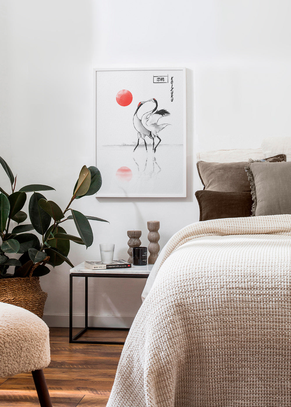 Obraz japonské jeřáby minimalistické – Product1