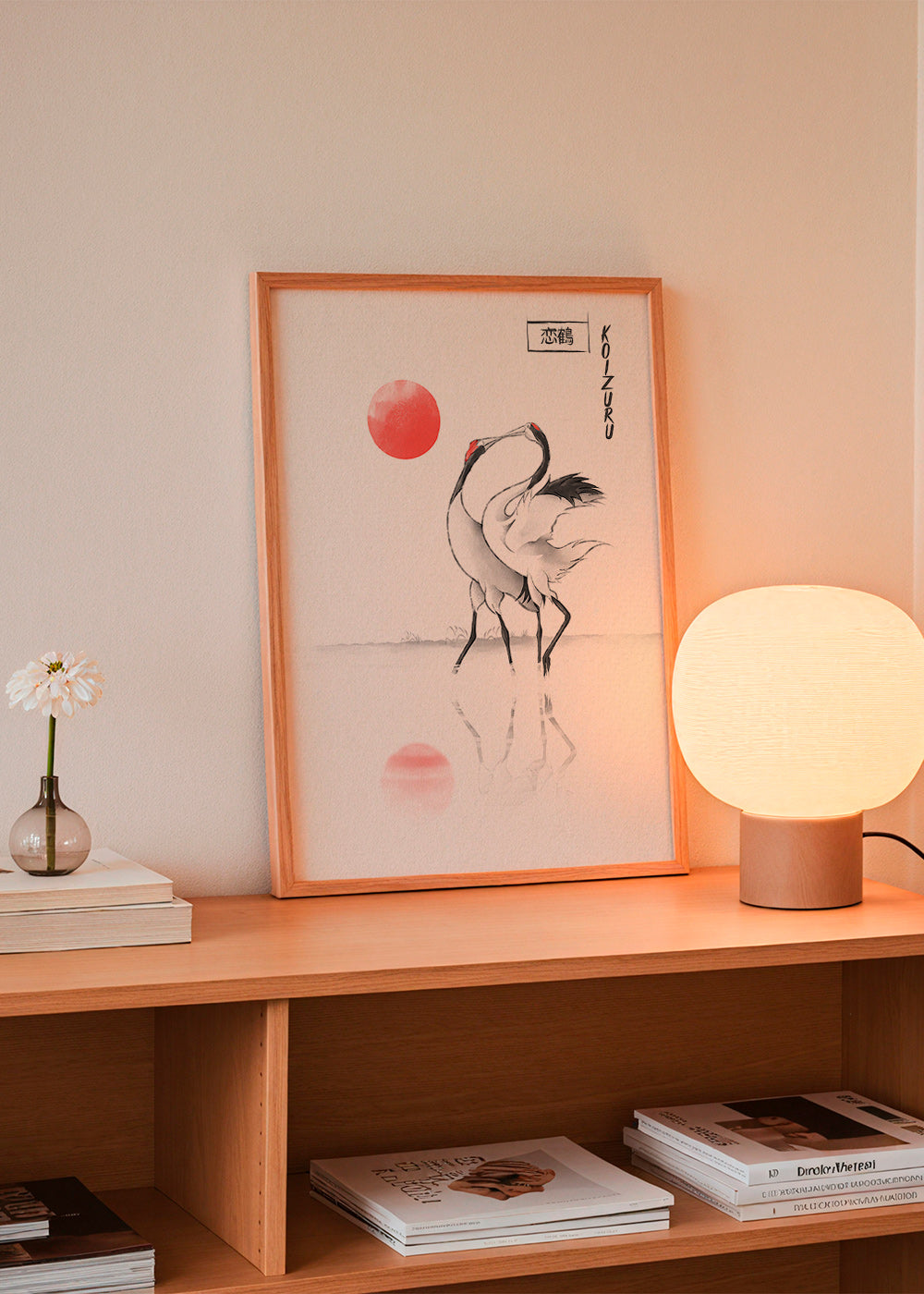Obraz japonské jeřáby minimalistické – Product3