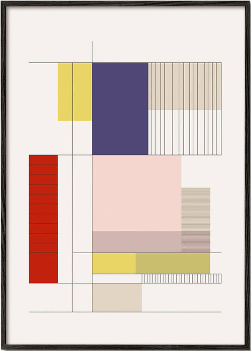 Geometrický obraz s bloky – Black Frame