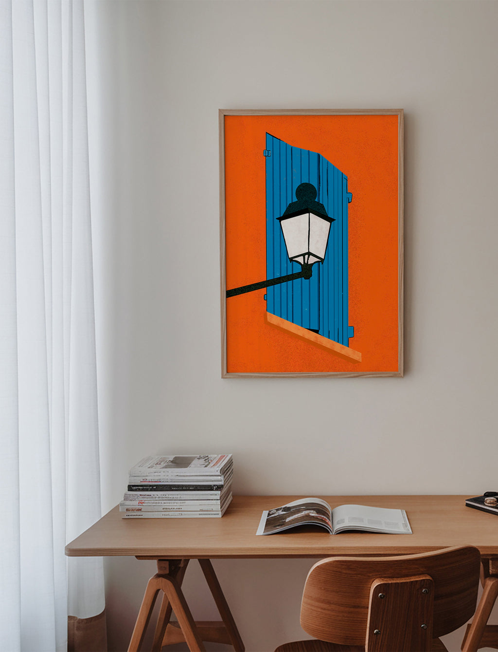 Ilustrace modré okenice a lucerna – Product3