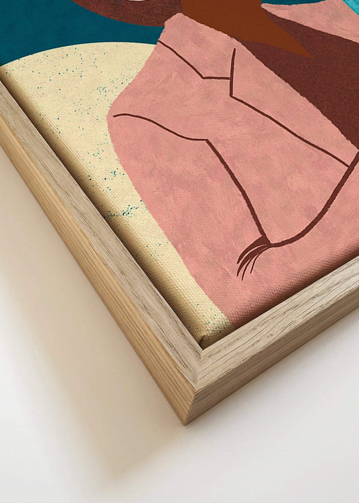 Ilustrace hudebníka s dechovým nástrojem – Canvas detail