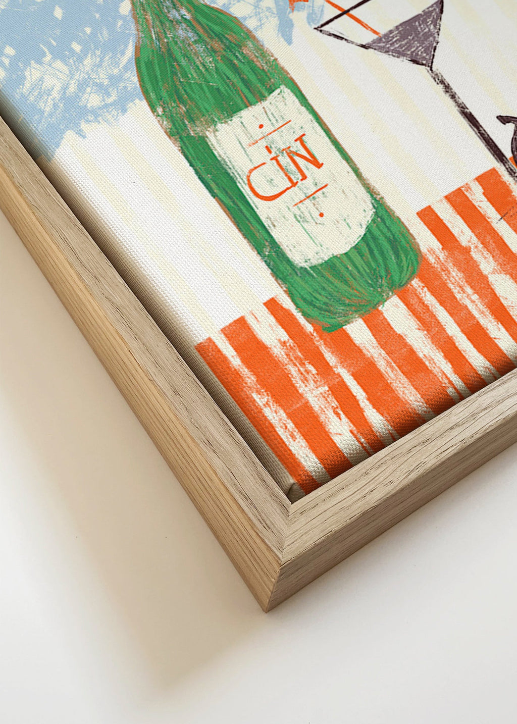Obraz do kuchyně s ilustrací lahve ginu – Canvas detail