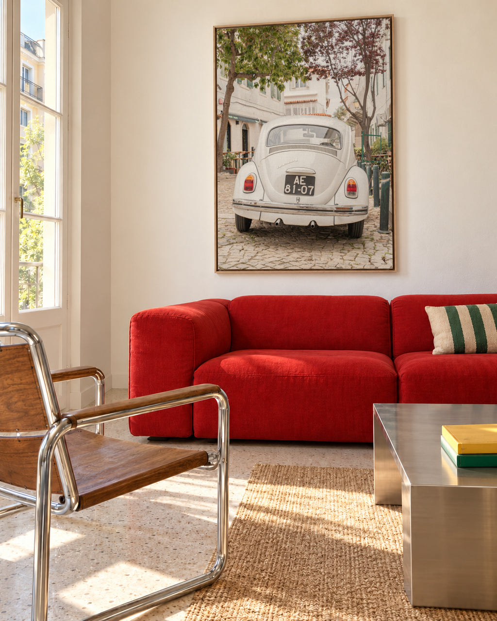 Driving Cascais - Framed canvas in an interior