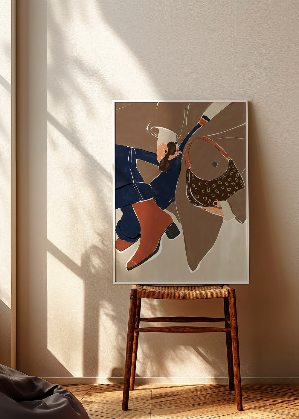 Ilustrace módy s kabelkou a botami – Product1