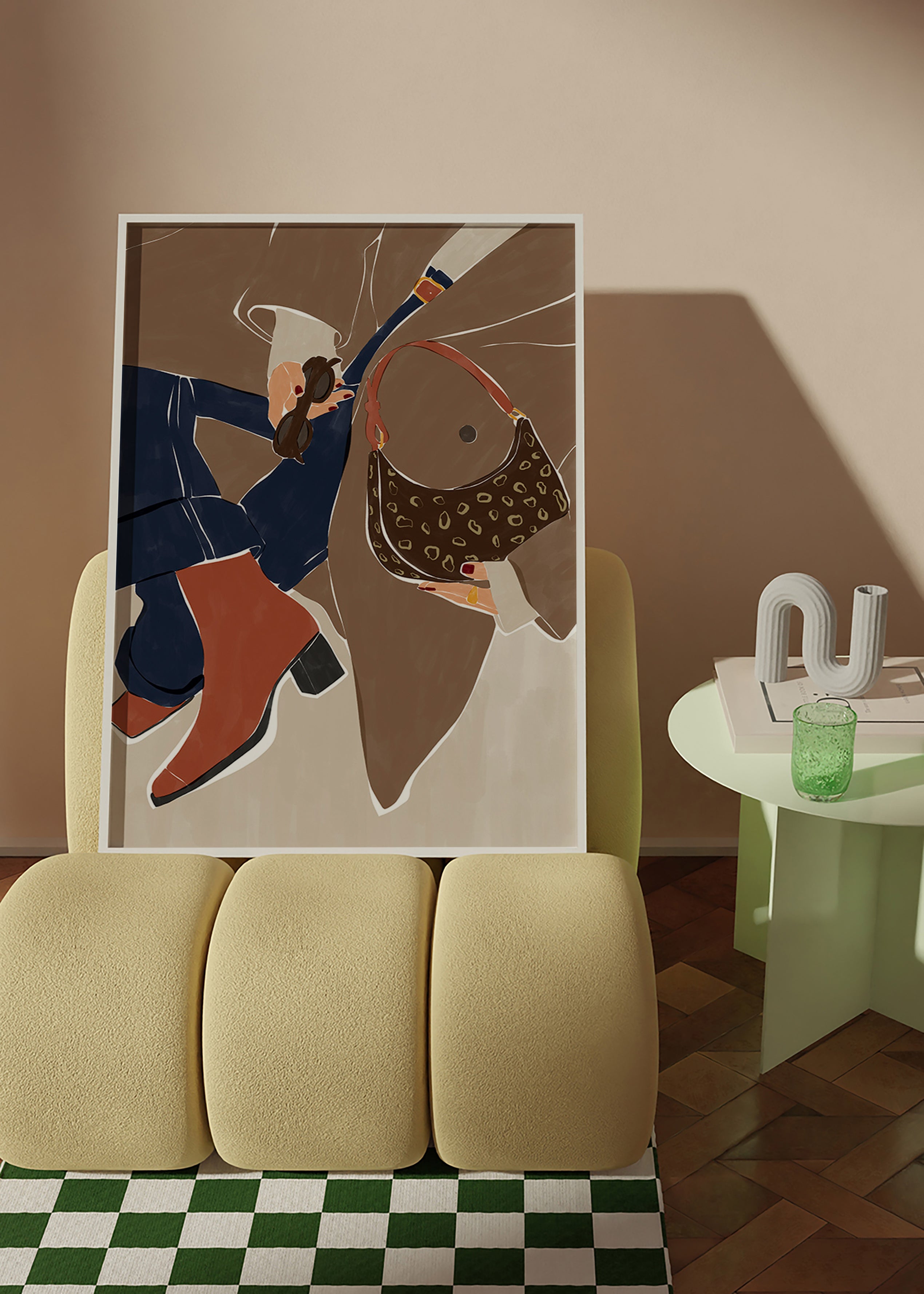 Ilustrace módy s kabelkou a botami – Product3