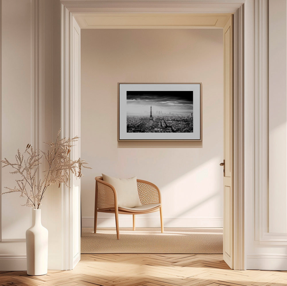 Obraz do kuchyně: Paříž a Eiffelova věž černobíle – Canvas1