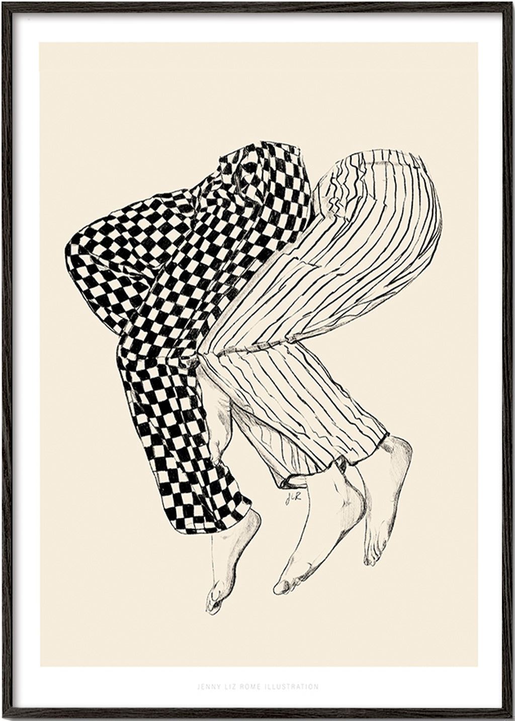 Ilustrace propletených nohou – Black Frame