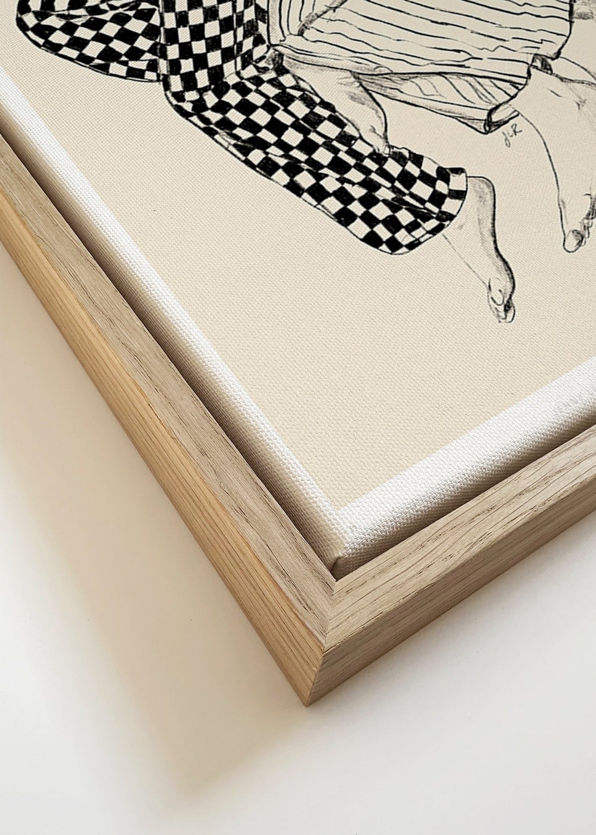Ilustrace propletených nohou – Canvas detail