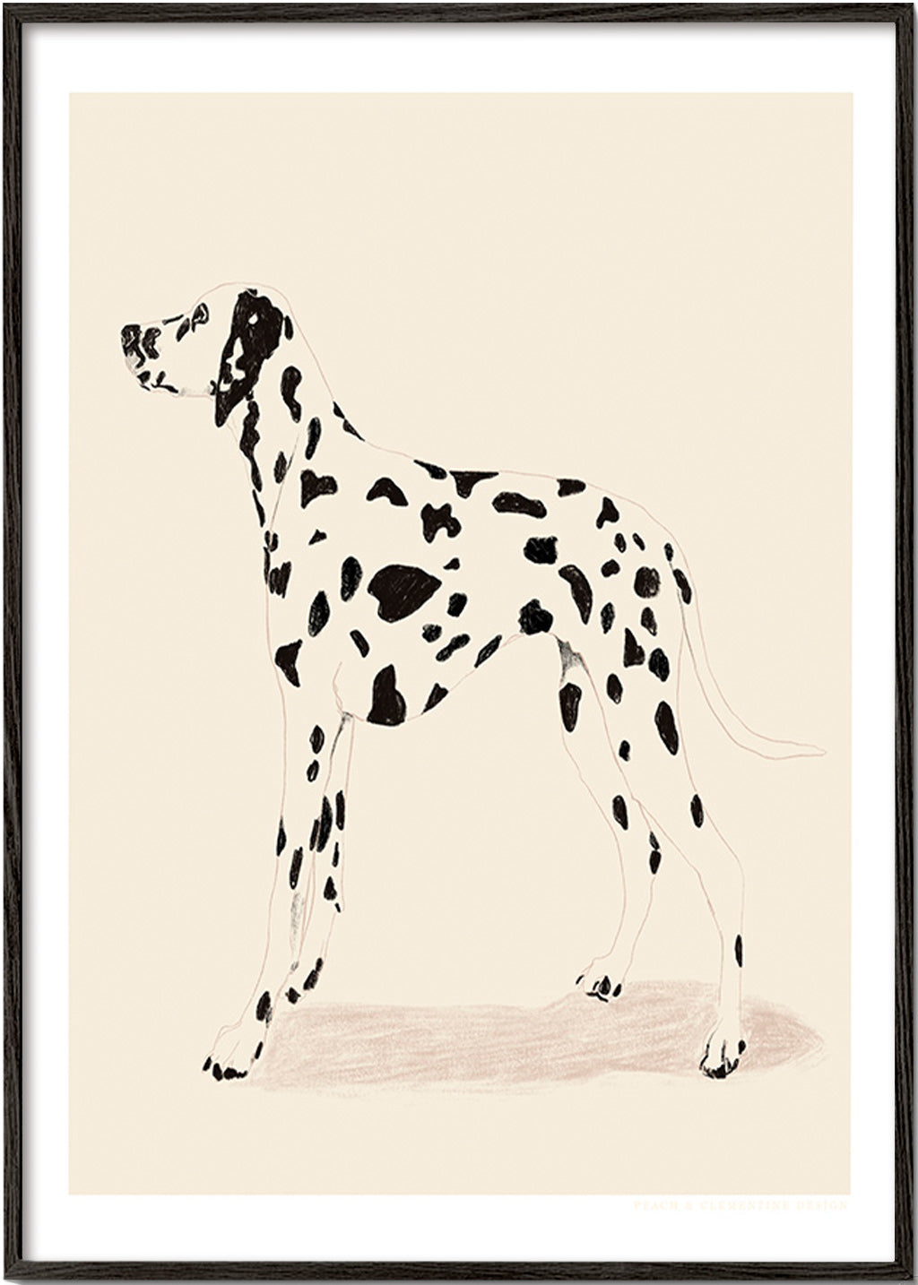 Obraz dalmatin v minimalistické linii – Black Frame