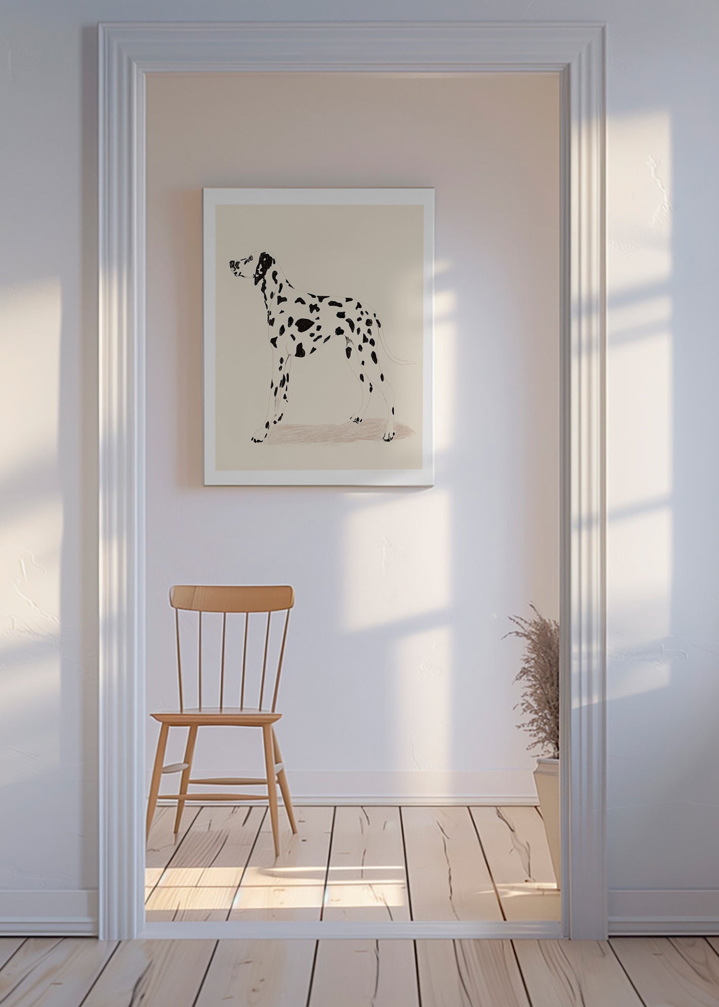 Obraz dalmatin v minimalistické linii – Canvas