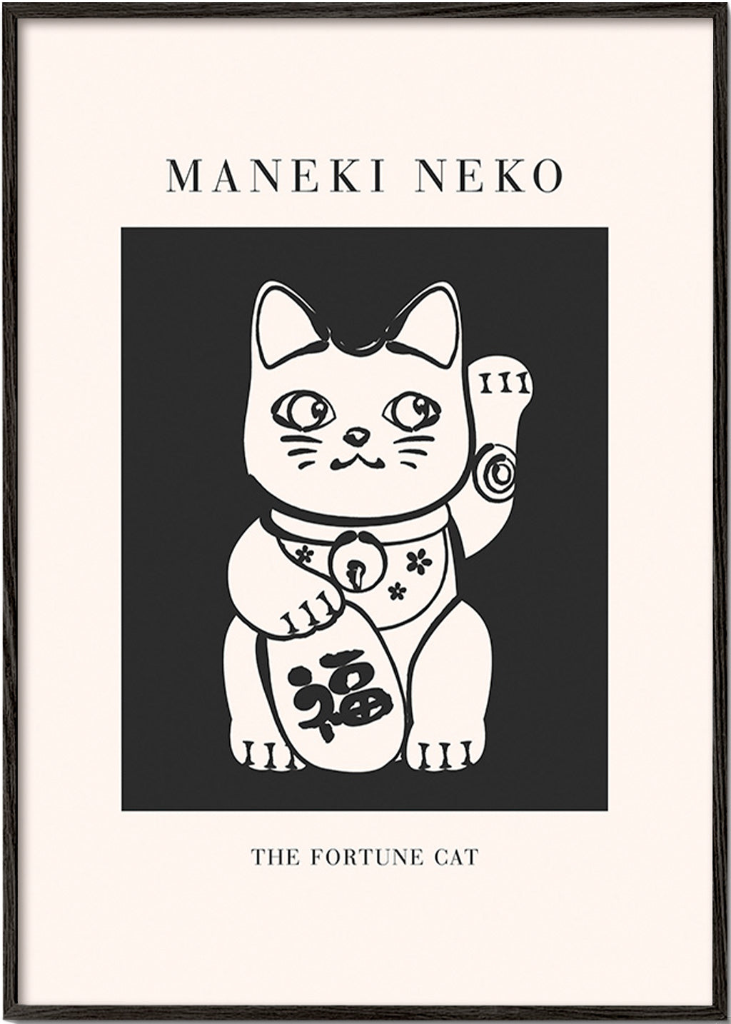 Ilustrace Maneki Neko – Black Frame