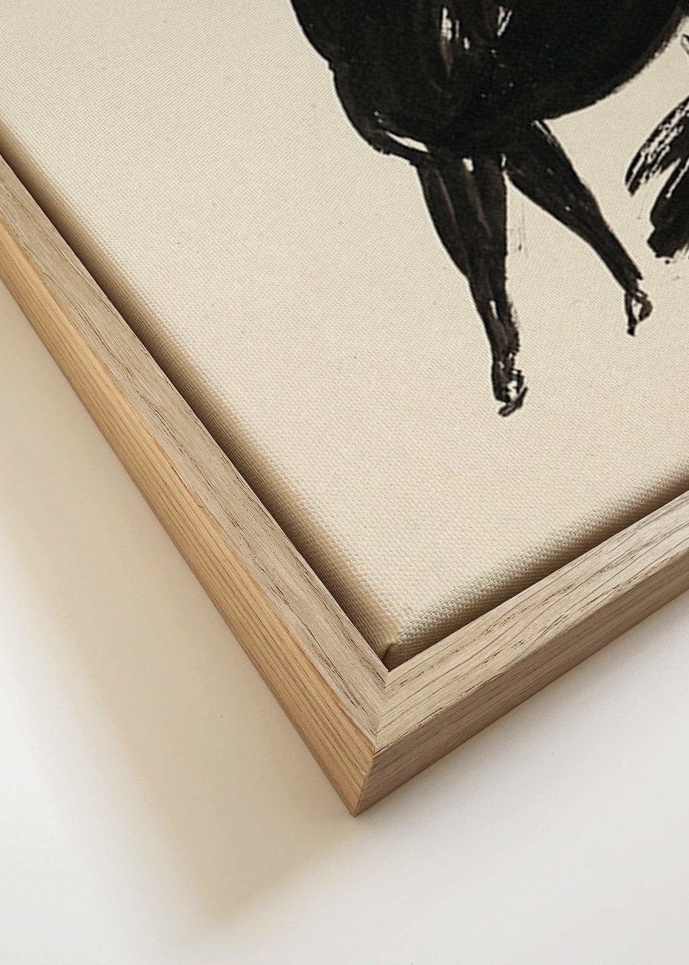 Tři koně: gestická kresba inkoustem – Canvas detail