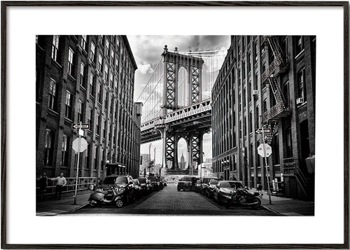 Obraz do kuchyně: Manhattanův most černobílý – Black Frame