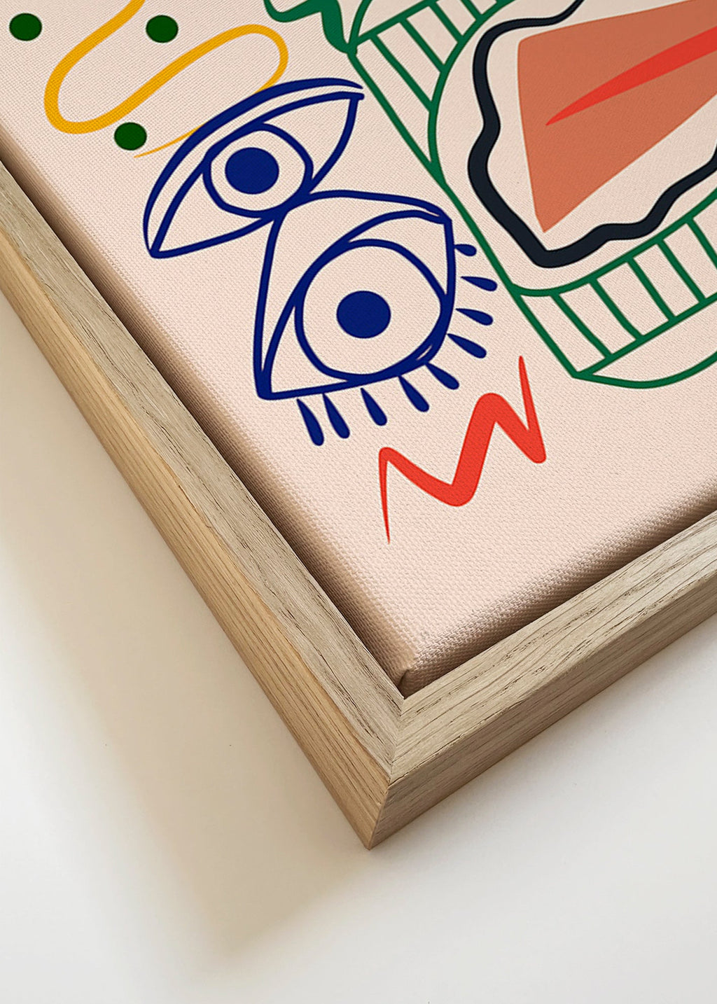 Lineární ilustrace s výraznýma očima – Canvas detail