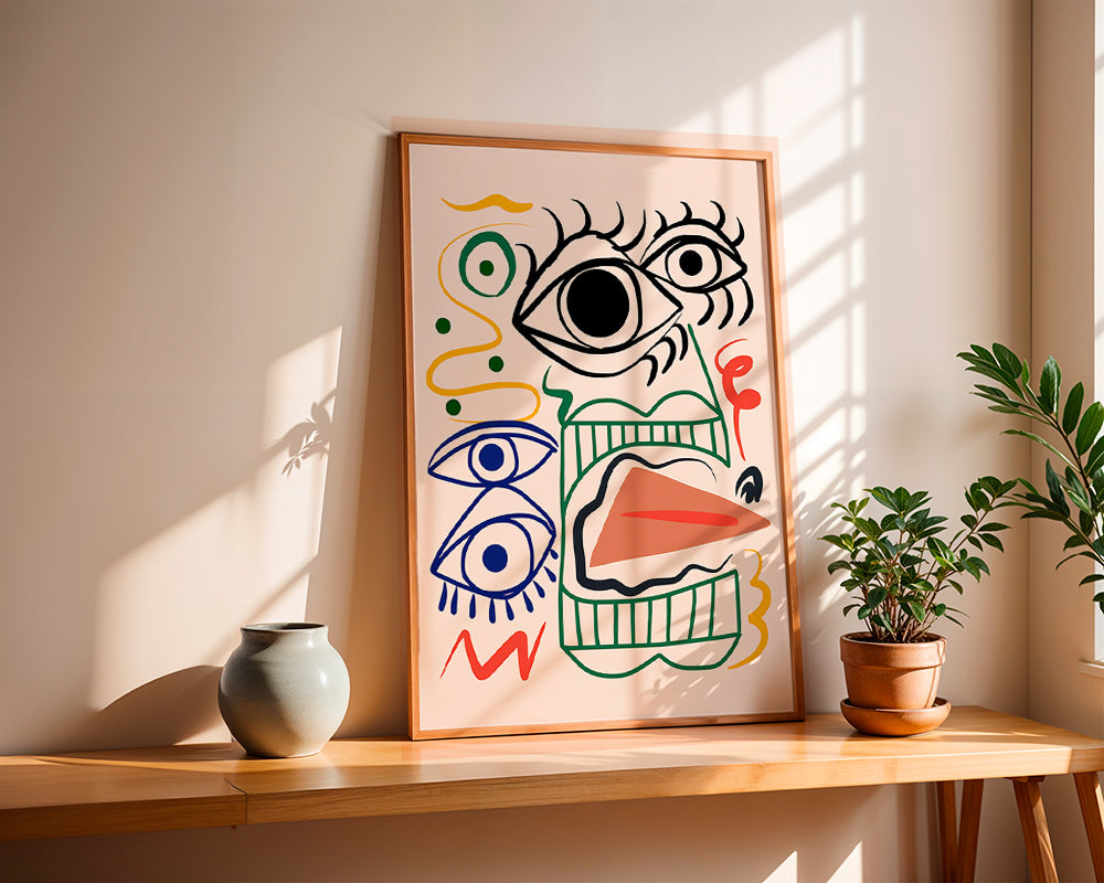 Lineární ilustrace s výraznýma očima – Product1