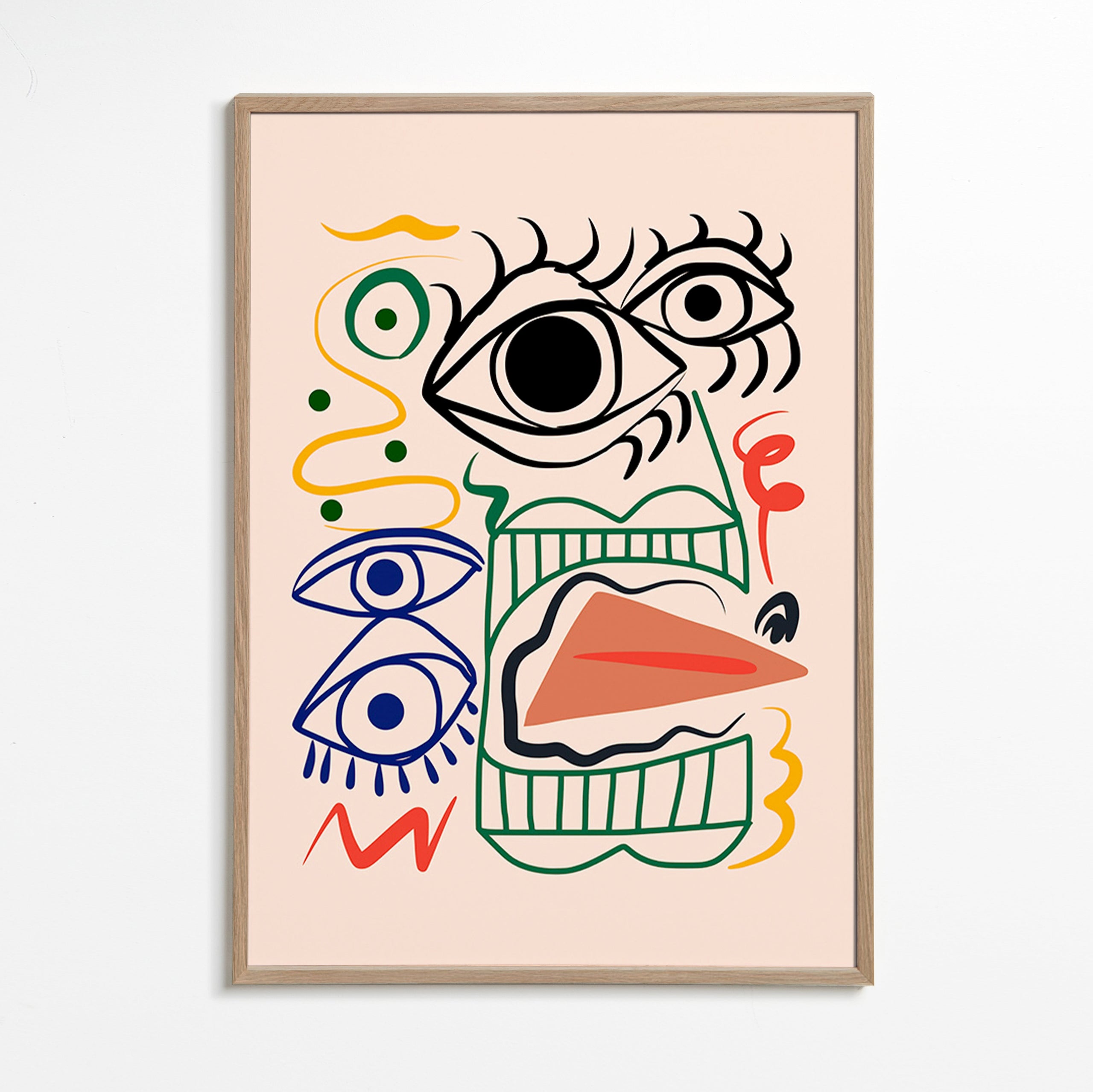Lineární ilustrace s výraznýma očima – Oak Frame