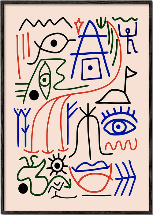 Ilustrace liniových symbolů v barvách – Black Frame