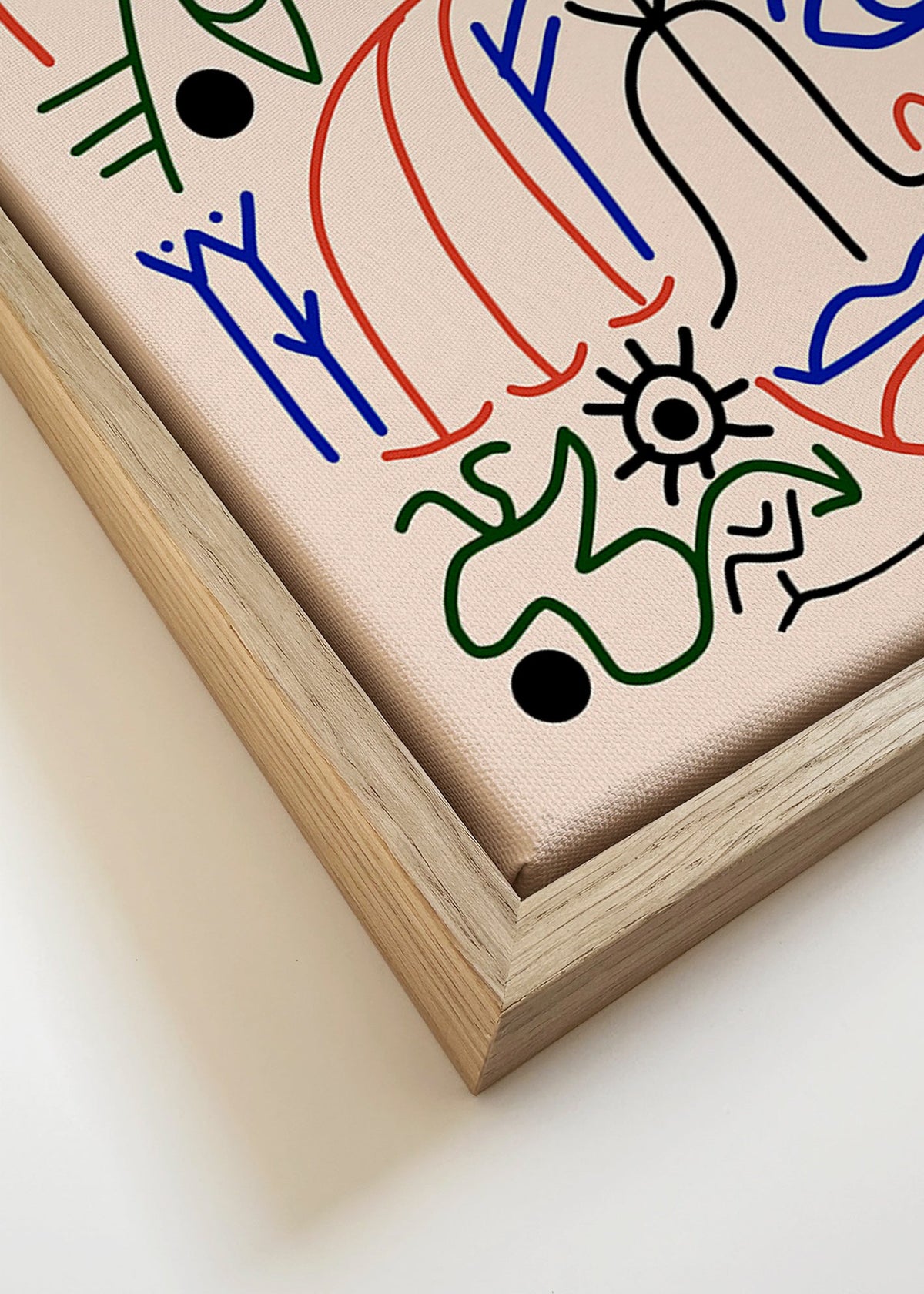Ilustrace liniových symbolů v barvách – Canvas detail