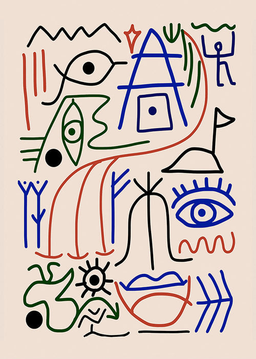 Ilustrace liniových symbolů v barvách